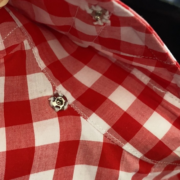 Kent & Curwen Red Gingham Button Down Shirt Size Small - Picture 7 of 7